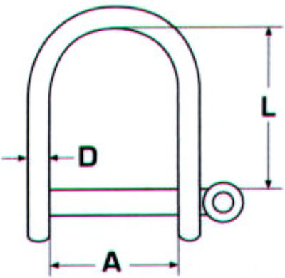 M8269 Navy Key Boat Deck Wide "D" Stainless Steel 5mm