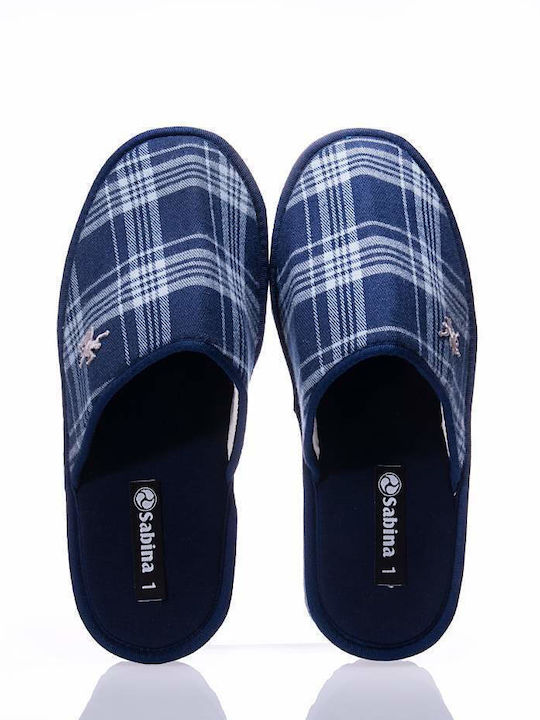 SABINA SA158 BLUE PLAID SLIPPERS