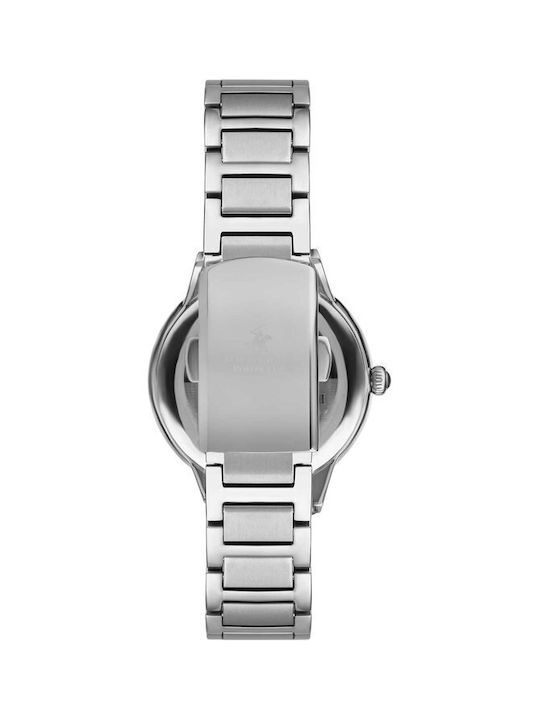 Beverly Hills Polo Club Diamonds Watch with Silver Metal Bracelet