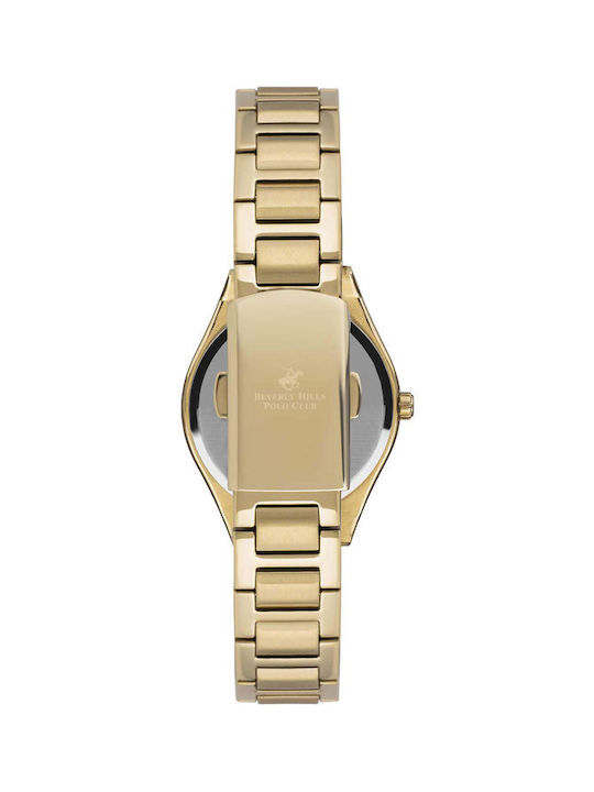 Beverly Hills Polo Club Diamonds Watch with Gold Metal Bracelet