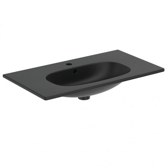 Ideal Standard Tesi T0050ZT Πάγκος χωρίς Νιπτήρα Μ60xΒ44xΥ49cm Μαύρος
