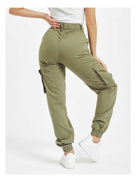 Def Women's Cotton Cargo Trousers Khaki