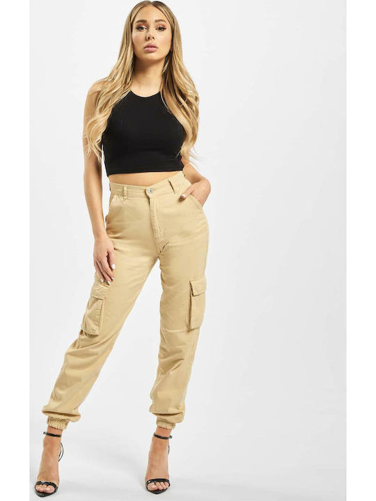 Γυναικείο Υφασμάτινο Cargo Παντελόνι Beige