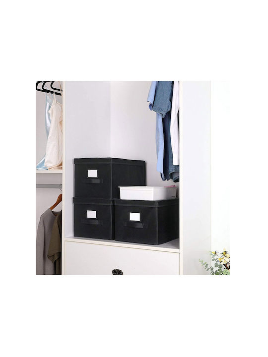 Songmics Fabric Storage Box Black 40x30x25cm 3pcs