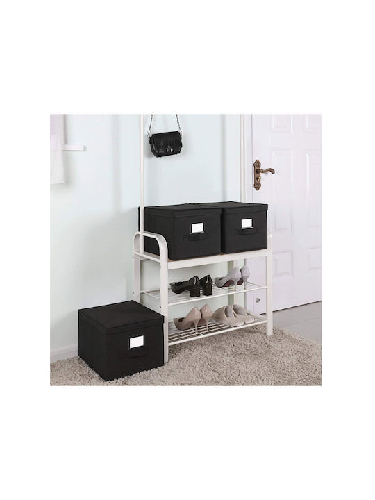 Songmics Fabric Storage Box Black 40x30x25cm 3pcs