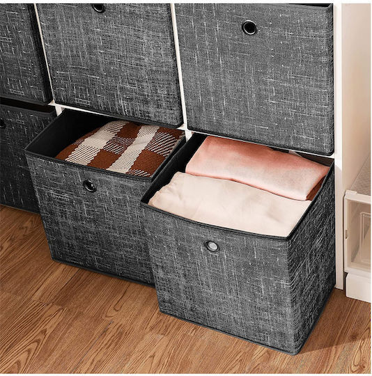 Songmics Υφασμάτινο Κουτί Αποθήκευσης Γκρι 30x30x30cm 6τμχ