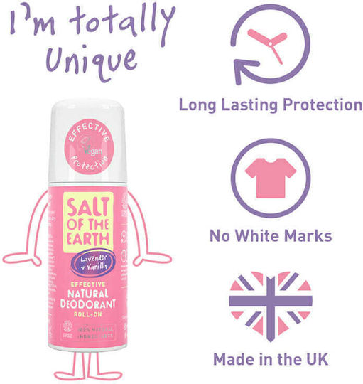Salt of the Earth Lavender & Vanilla Refillable Natural Deodorant In Roll-On without Aluminum 75ml