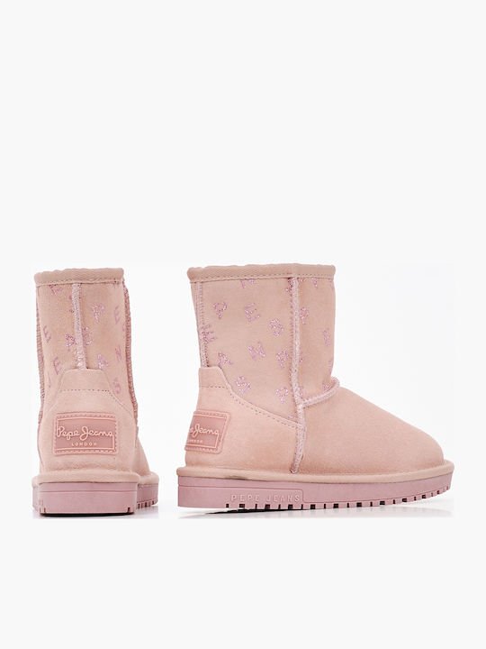 DISS Lederne Kinder-Schneestiefel Rosa