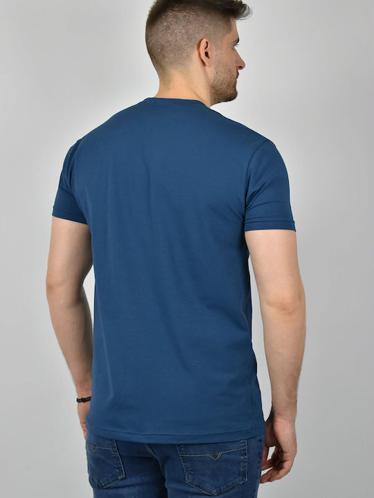 Everbest Herren T-Shirt Kurzarm Blau