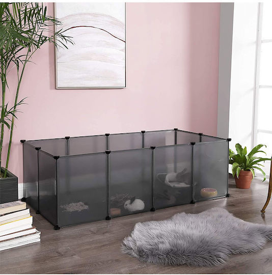 Songmics Park Dog Rectangle made of Plastic in Gray Color 143 x 71 x 47cm