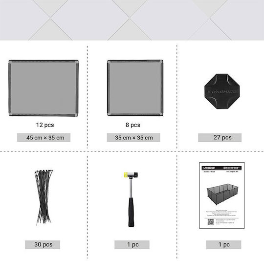 Songmics Park Dog Rectangle made of Plastic in Gray Color 143 x 71 x 47cm