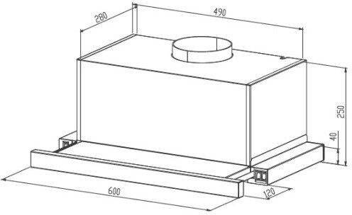 Proff Airmax Sliding Vent Hood 90cm Inox