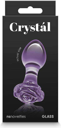Ns Novelties Crystal Rose Glass Πρωκτική Σφήνα Μωβ