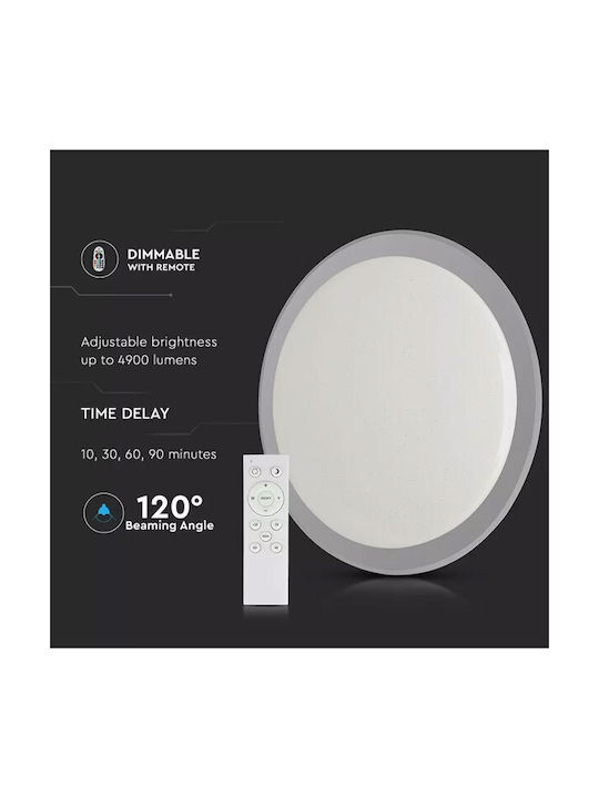 V-TAC Ceiling Mount Light 67cm White with Integrated LED and Remote Control