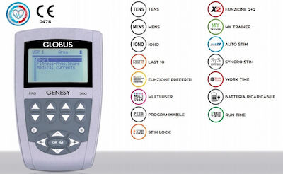 Globus Italia Genesy 300 Pro EMS / TENS Total Body Portable Muscle Stimulator