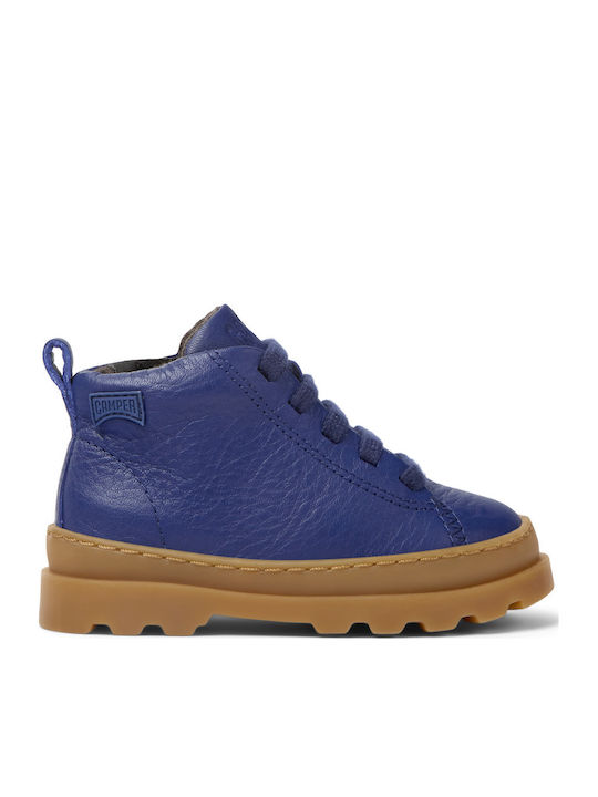 Brutus Leather Kids Boots with Zipper Blue