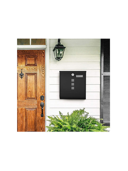 Songmics Outdoor Mailbox Metallic in Black Color 30.5x9.5x33.3cm