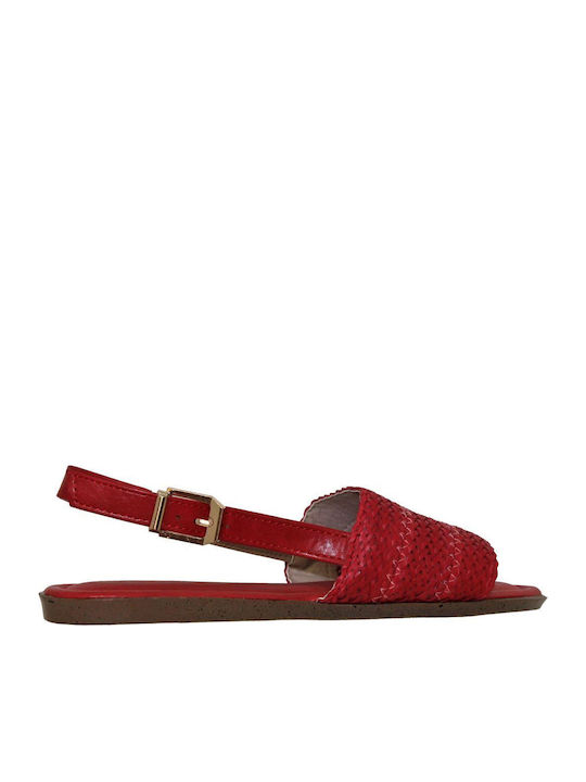 Flache Sandalen für Damen in Rot Farbe