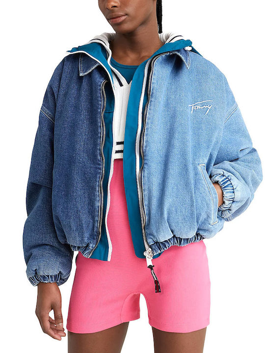 Oversized denim hotsell jacket skroutz