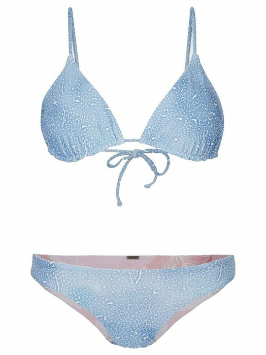 Set Bikini Dreieck mit Abnehmbarer Verstärkung Hellblau