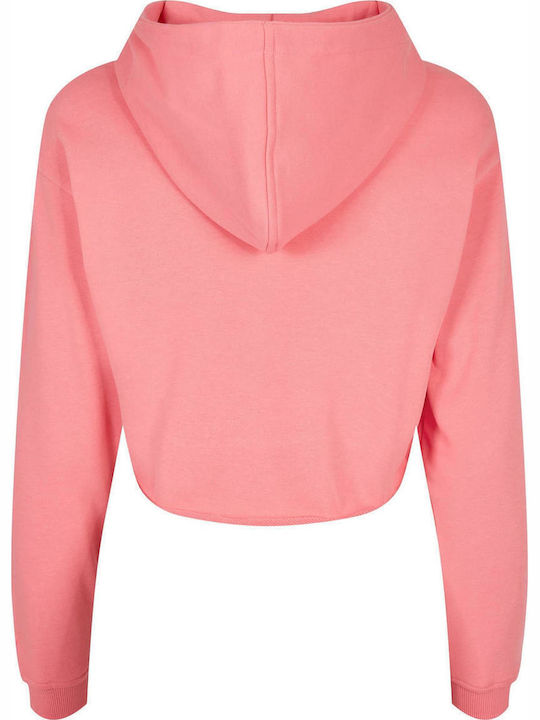 Cropped Women's Sweatshirt Hooded Pink Grapefruit