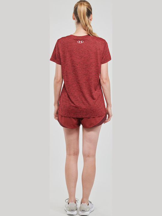 Women's T-shirt with V Neckline Red