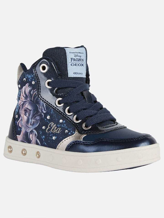 Frozen Kids Ankle Boots with Zipper and Lights Navy Blue