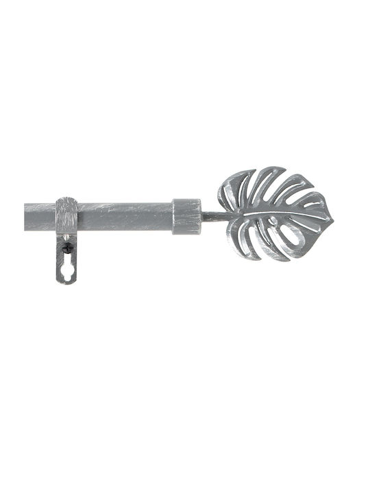 Extendable Metallic Curtain Pole L-C Tropi Single Φ19mm 210-380cm Gris / Argent