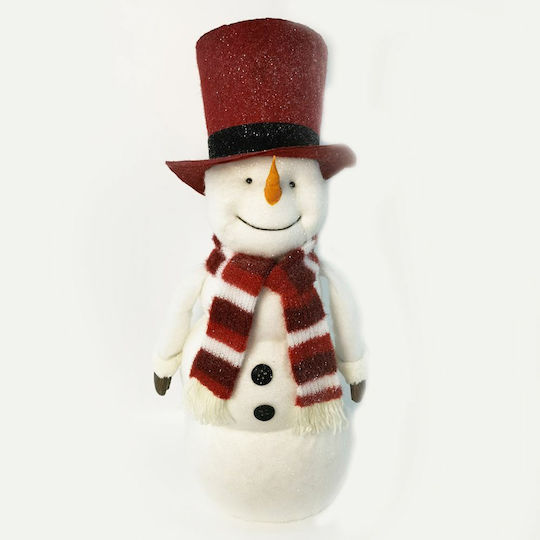 Iliadis Weihnachtliche Figur SNowman Weiß Höhe 90cm mit roter Kappe