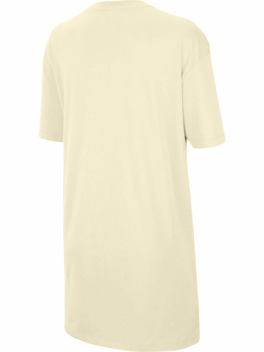 Sportswear Essential Summer Mini Athletic T-Shirt Short Sleeve Beige Dress