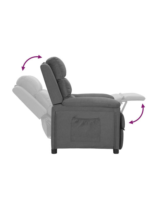 Relaxsessel mit Fußhocker Gray 74x92x101.5cm