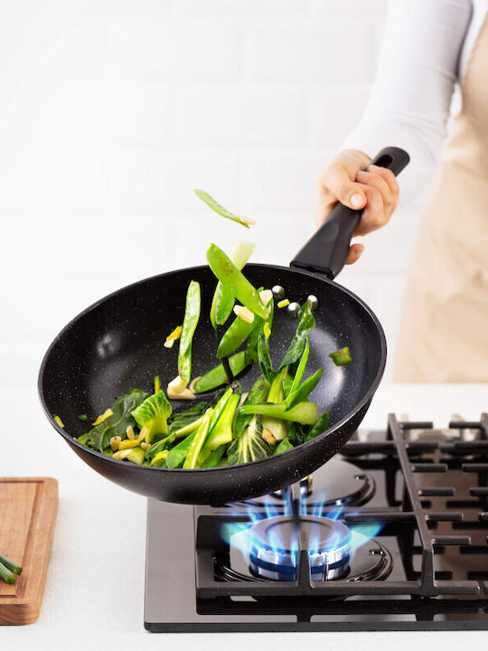 Navaris Wok din Aluminiu cu Strat Antiaderent 30cm