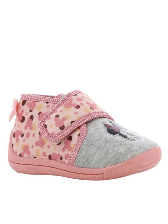 Disney Kids Slipper Ankle Boot Pink Minnie Mouse
