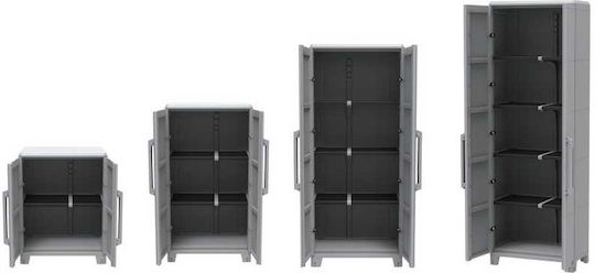 Double-Leaf Transforming Cabinet Made of Polypropylene with 3 Shelves 78x43.6x185 cm