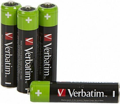 Verbatim Wiederaufladbare Batterien AAA Ni-MH 950mAh 1.2V 4Stück