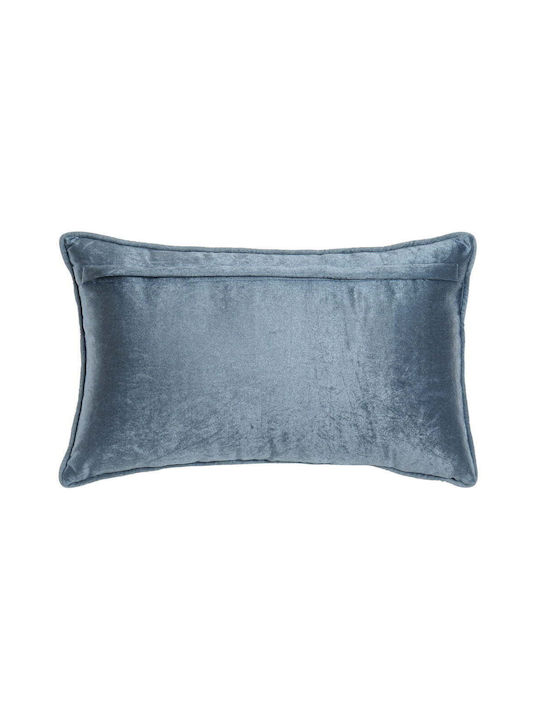 DKD Home Decor Sofa Cushion from Velvet Blue / Gold 30x50cm.