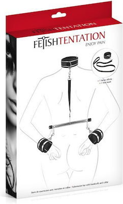 Fetish Tentation Soumission Handcuffs & Collar Black