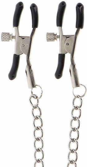 Taboom Adjustable Clamps With Chain Cleme pentru Sfârcuri în Culoare Argintiu