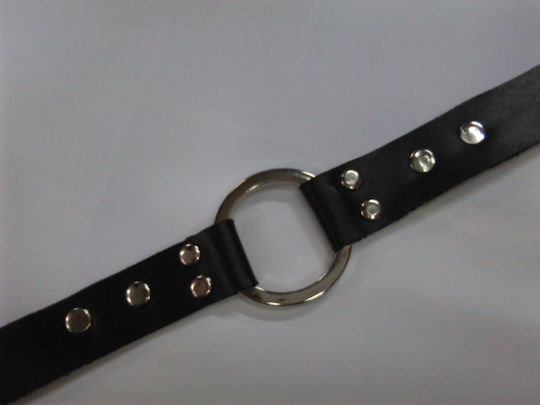 Kinksters Gag BDSM Soft Leather Gag with a 4cm Thong in Black Color