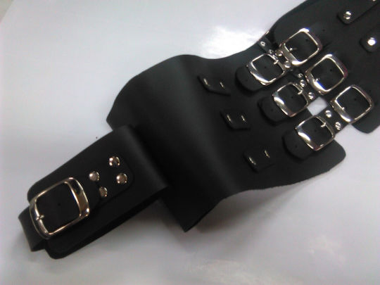 Комплект за Връзване на Тяло с Крайници BDSM Комплект за кожено робство с колан и каишки за крака