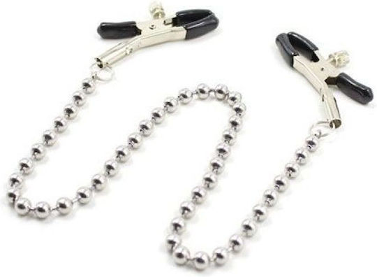 Toyz4lovers Chain Nipples Σφιγκτήρες Θηλών σε Ασημί Χρώμα
