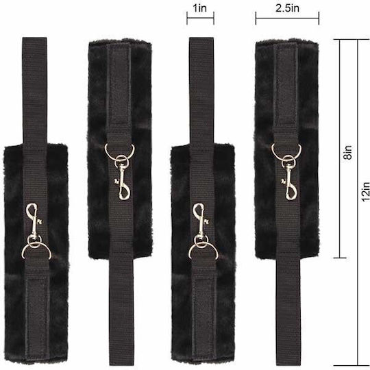 Dream Toys Blaze Bed Restraint Set Set pentru Legare la Pat în Culoare Negru
