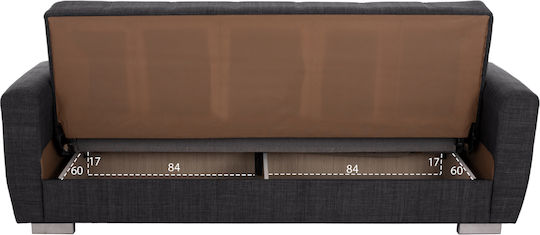 Polya Dreisitzer Sofa Sofa mit Stauraum Gray 215x80x77cm