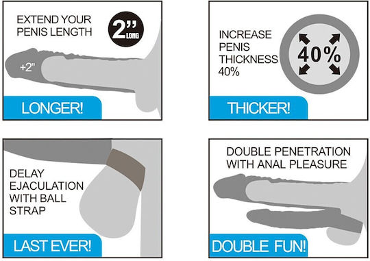 Lovetoy Double Pleasure X-Tender Προέκταση Πέους Flesh 20cm
