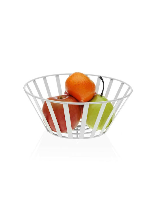 Versa Fruit Bowl Metallic White 25x25x10cm