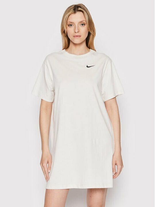 Sportswear Swoosh Rochii De Vară Pentru Femei Mini Sport Rochie Tricou Mâneca Scurtă Albă