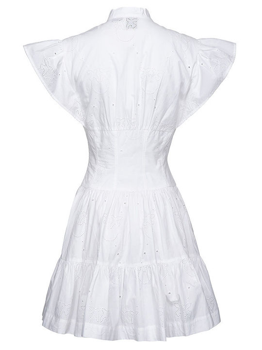 Rochii De Vară Pentru Femei Mini Rochie Cu Volane Albă