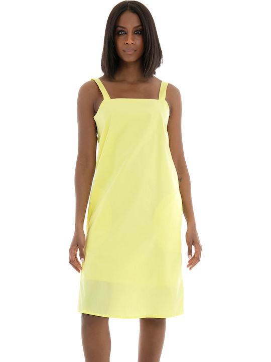 Sommer Midi Damenkleid Gelb