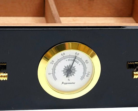 0128-B Holz Schaukasten Zigarrenbefeuchter 60 mit Hygrometer 24.7cmx24.4cmx25cmcm