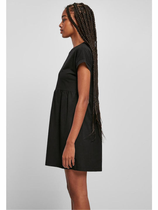 Rochii De Vară Pentru Femei Mini Tricou Rochie Cu Volane Neagră